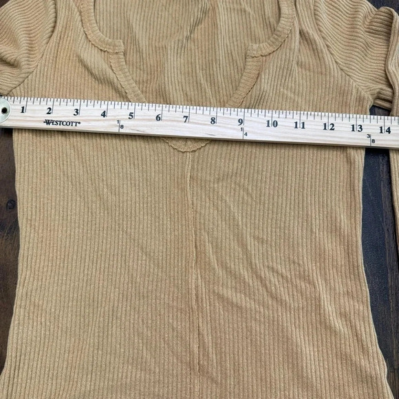 EUC PROJECT SOCIAL T VOYAGER NOTCH NECK RIB LONG SLEEVE. Color mustard, sz XS. - Picture 5 of 7